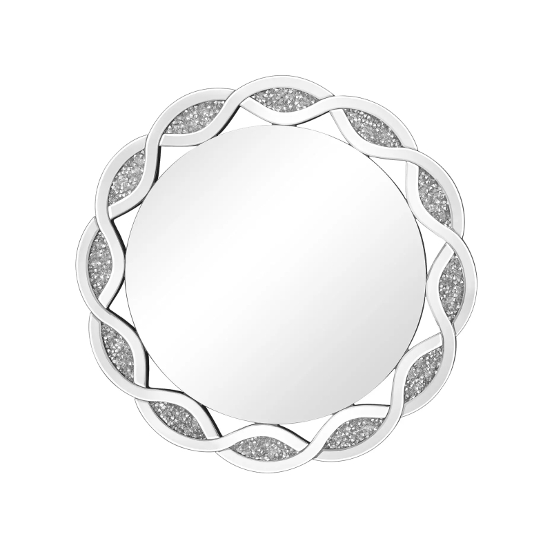 Supernalway Enterprise Crystal Decor Silver Mirror Crush Diamond Mirror